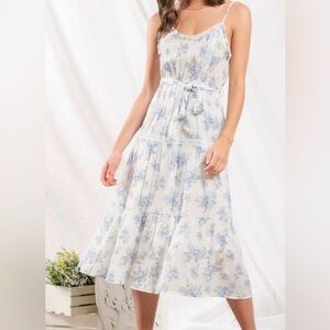 Mine Blue Floral Maxi Dress (S)